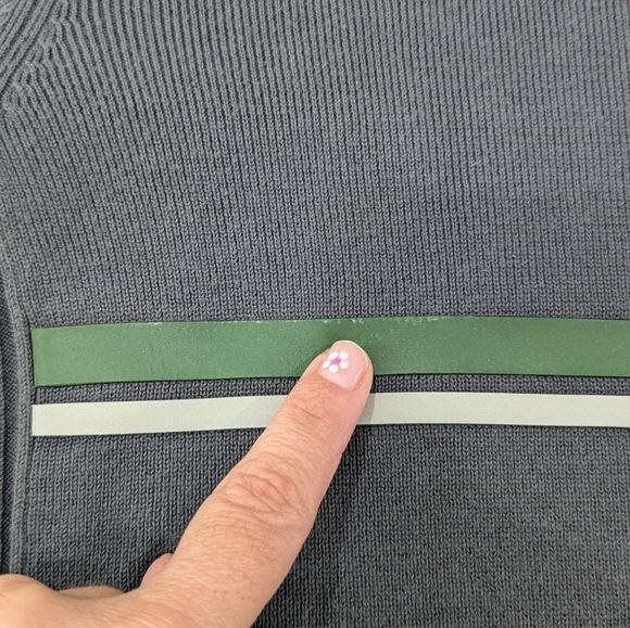 Armani Exchange Men Gray Green Crewneck Sweater Ribbed Sides Casual Size Small - Picture 8 of 10